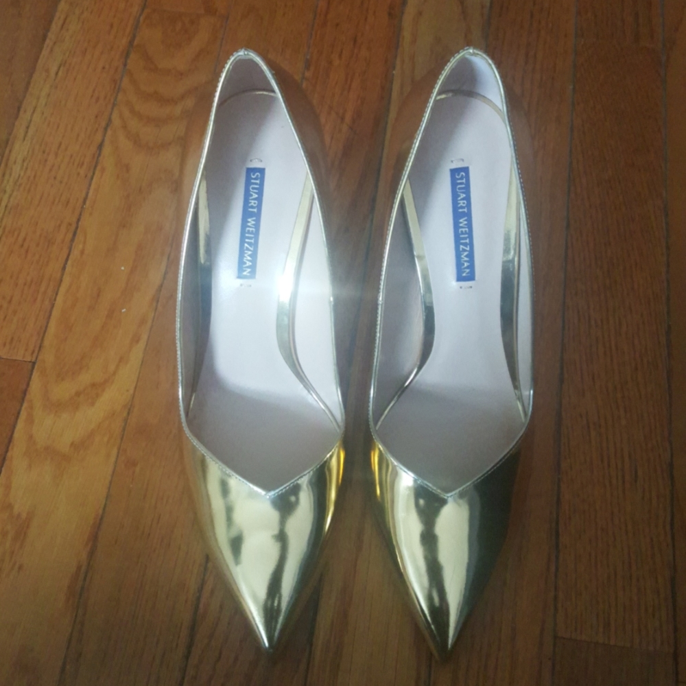 Gold Stuart Weitzman Heels